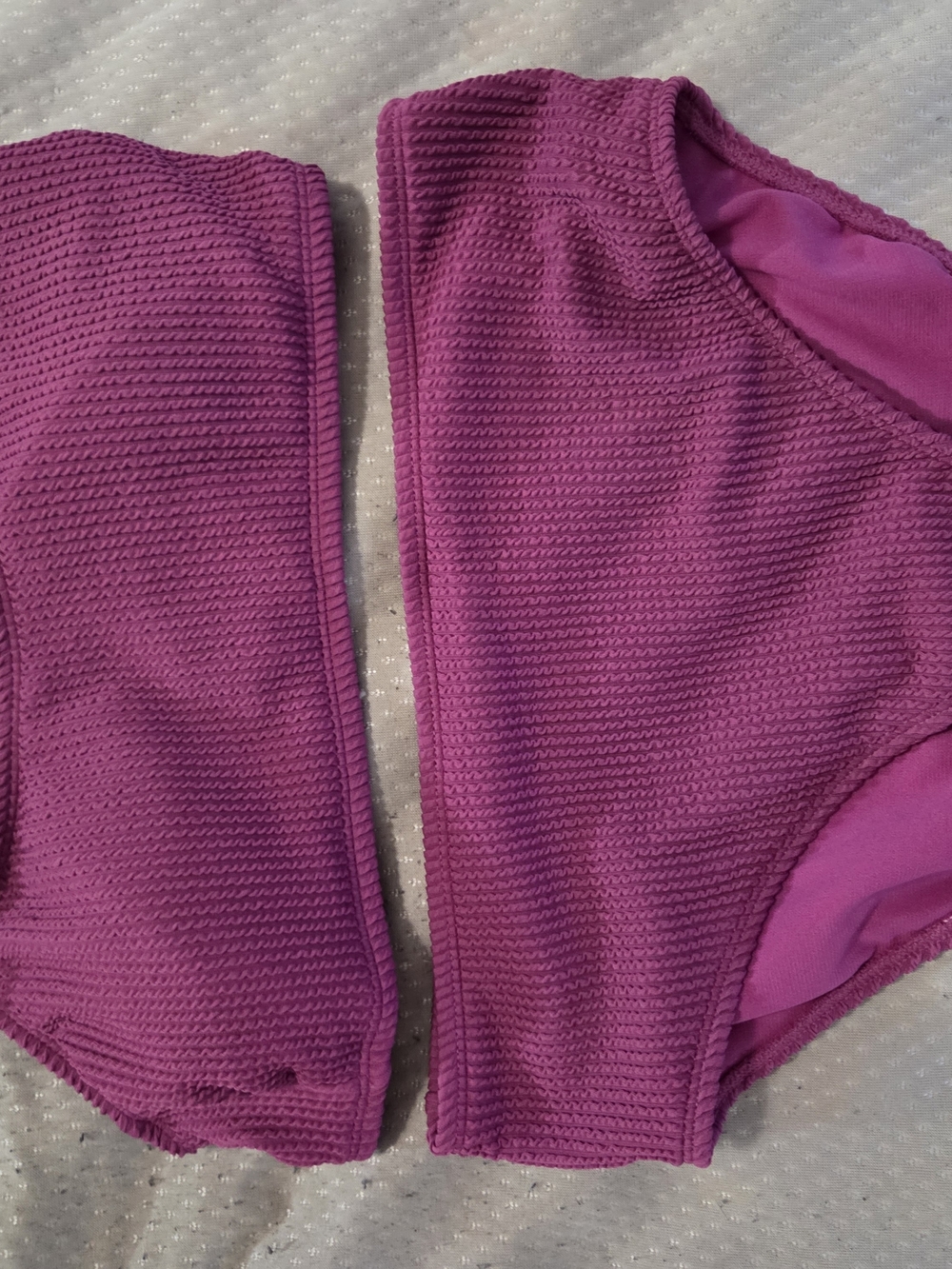 George Magenta Textured Bikini Set